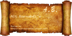 Alt Barnabás névjegykártya