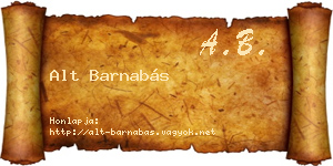 Alt Barnabás névjegykártya