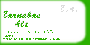 barnabas alt business card